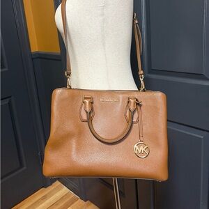 Michael Kors Large Brown Camille Leather Shoulder Bag